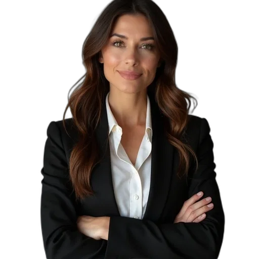 staff, jacket, face, jewelry, professional, headshot, woman, long transparent PNG cut-out