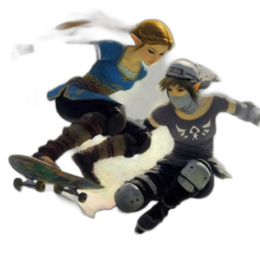 concept art, pixel art, fantasy art, 3d render, snow, two, cartoonish, characters transparent PNG cut-out