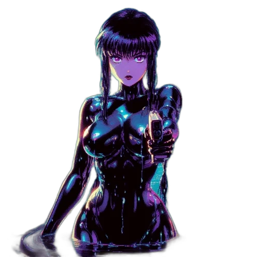 robot, dress, mask, creature, cyberpunk, comic book art, anime, concept art transparent PNG cut-out