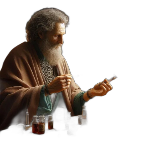 3d render, photorealistic, concept art, pixel art, elderly, man, resembling, eccentric transparent PNG cut-out