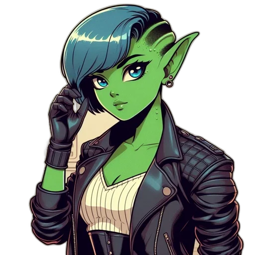 staff, jacket, mask, comic book art, concept art, fantasy art, pixel art, green transparent PNG cut-out