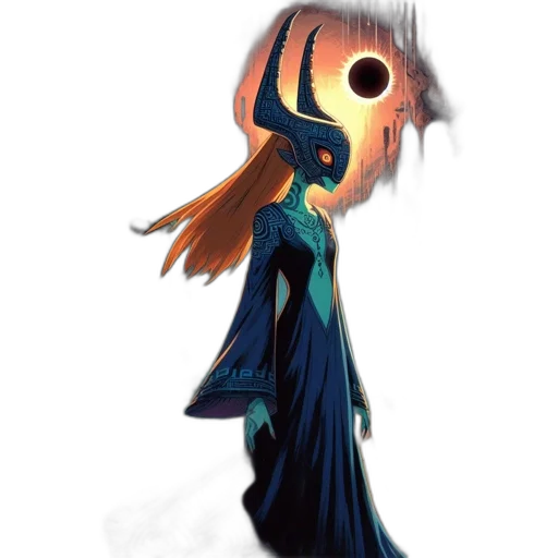 dress, mask, staff, creature, concept art, fantasy art, pixel art, 3d render transparent PNG cut-out