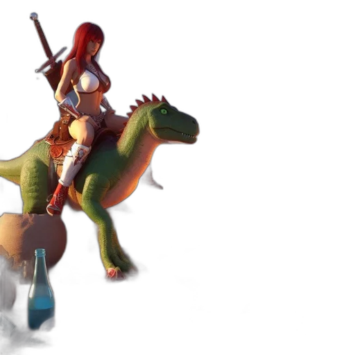 weapon, dragon, 3d render, concept art, fantasy art, pixel art, armored, woman transparent PNG cut-out