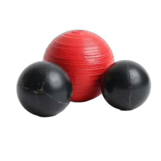 jewelry, 3d render, set, three, black, rubber, balls, red transparent PNG cut-out