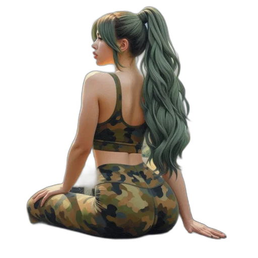 dress, hair, photorealistic, watercolor, oil painting, concept art, green, pastel transparent PNG cut-out