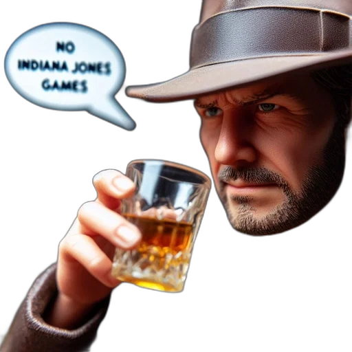 bottle, hat, indiana, jones-like, character, holds, glass, what transparent PNG cut-out