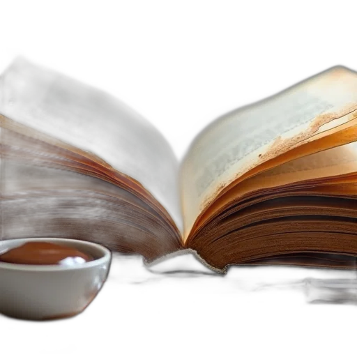 food, photorealistic, 3d render, earth tones, close-up, large, open, book transparent PNG cut-out