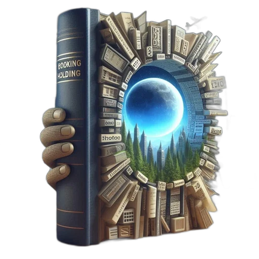fantasy art, concept art, 3d render, photorealistic, forest, outer space, book, depicts transparent PNG cut-out