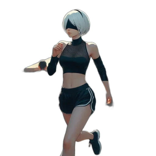 dress, jacket, robot, mask, concept art, cyberpunk, 3d render, pixel art transparent PNG cut-out