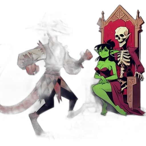 concept art, fantasy art, pixel art, comic book art, green, dark, monochrome, animated transparent PNG cut-out