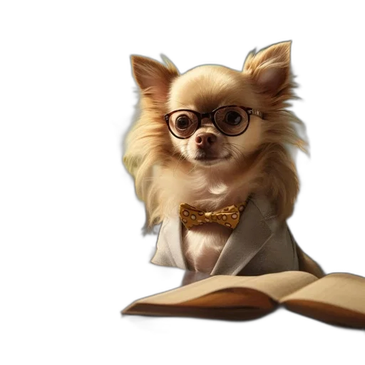 staff, animal, concept art, fantasy art, 3d render, photorealistic, chihuahua, dog transparent PNG cut-out