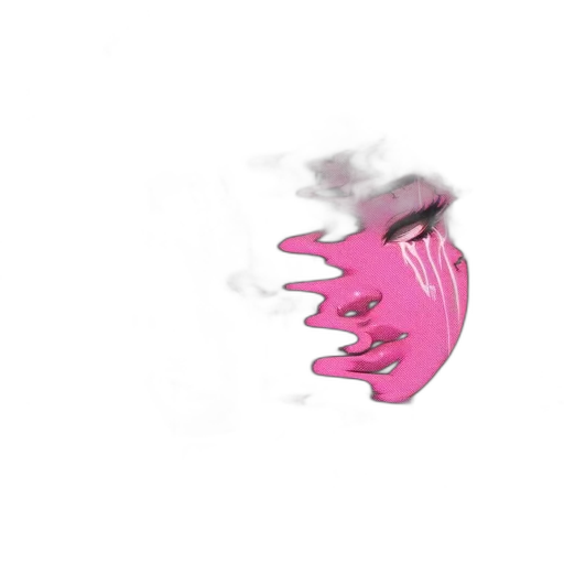 mask, face, creature, hair, vaporwave, concept art, 3d render, photorealistic transparent PNG cut-out