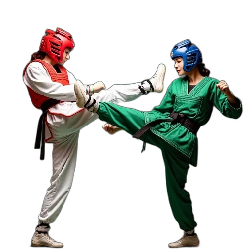 concept art, two, female, taekwondo transparent PNG cut-out