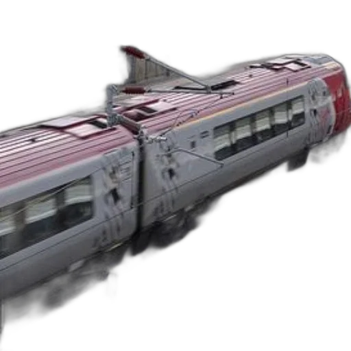 weapon, 3d render, concept art, photorealistic, red, white, train, passing transparent PNG cut-out