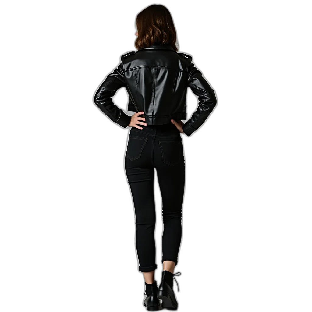 jacket, staff, dress, concept art, 3d render, cyberpunk, photorealistic, dark transparent PNG cut-out