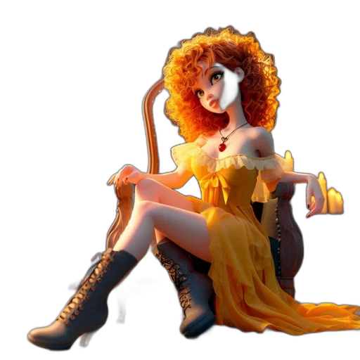 staff, dress, fantasy art, concept art, cartoon, 3d render, fire, young transparent PNG cut-out