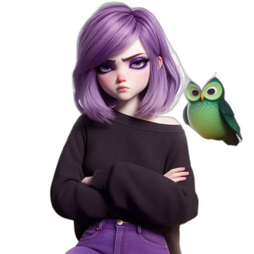 jacket, staff, dress, creature, concept art, fantasy art, 3d render, cartoon transparent PNG cut-out