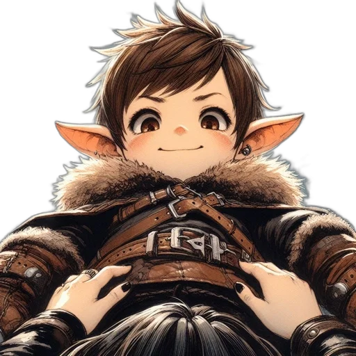 face, staff, jacket, weapon, concept art, fantasy art, anime, 3d render transparent PNG cut-out