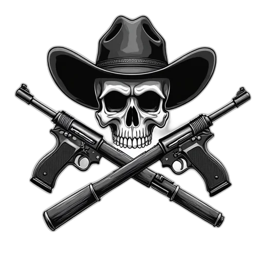 weapon, hat, cartoon, pixel art, photorealistic, black, white, illustration transparent PNG cut-out