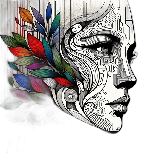 mask, face, robot, crown, photorealistic, fantasy art, concept art, pencil sketch transparent PNG cut-out