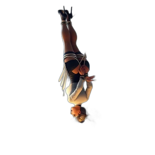 staff, jewelry, hair, creature, 3d render, concept art, upside-down, woman transparent PNG cut-out