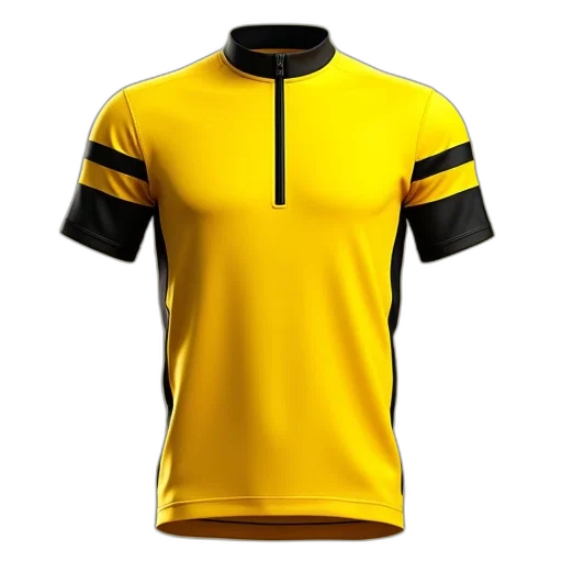 jacket, 3d render, yellow, black transparent PNG cut-out