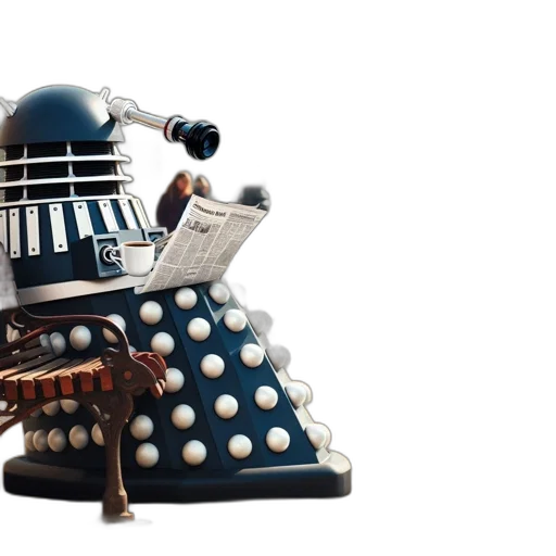 robot, 3d render, concept art, outdoor, scene, park, public, space transparent PNG cut-out