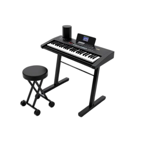 furniture, 3d render, concept art, black, electronic, keyboard, built-in, display transparent PNG cut-out