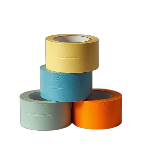 3d render, pastel, colorful, blue, packing, tape, bopp transparent PNG cut-out