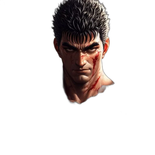 face, concept art, comic book art, pixel art, photorealistic, intensely, detailed, character transparent PNG cut-out