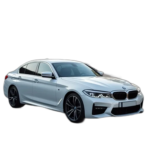 car, photorealistic, 3d render, white, bmw, f30, m340, front transparent PNG cut-out
