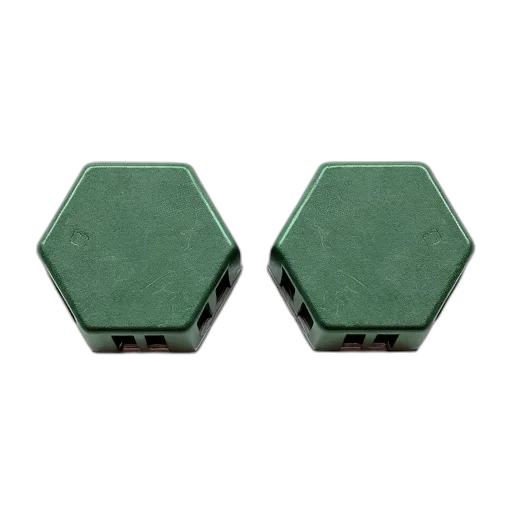 jewelry, 3d render, green, close-up, image, two, identical, hexagonal transparent PNG cut-out