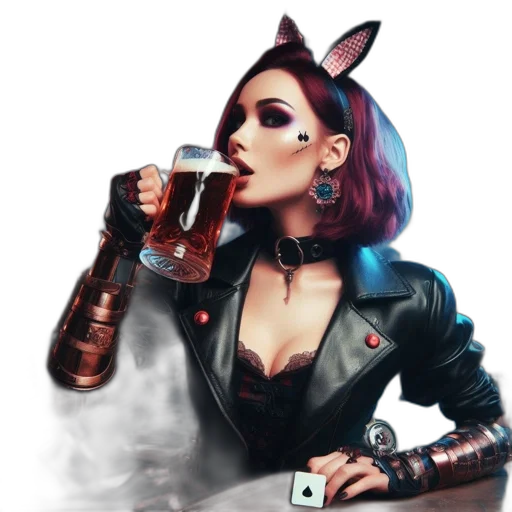 jacket, cyberpunk, fantasy art, concept art, pixel art, neon lights, fire, striking transparent PNG cut-out