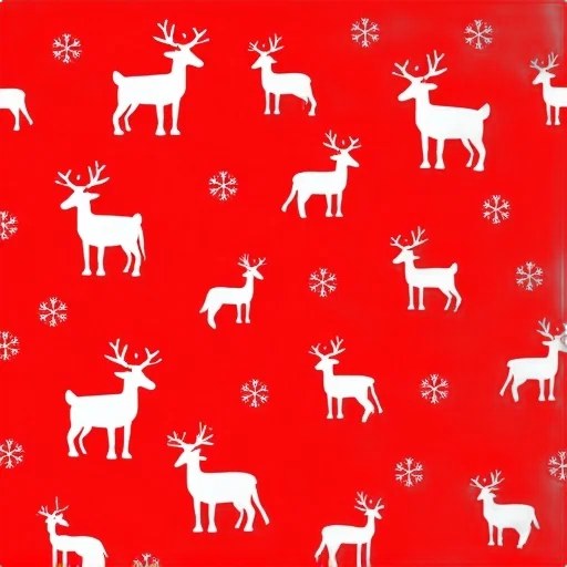 red, seamless, pattern, white, christmas, animals, background transparent PNG cut-out