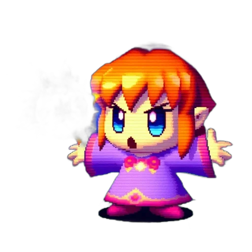 dress, staff, weapon, crown, pixel art, vaporwave, 3d render, concept art transparent PNG cut-out