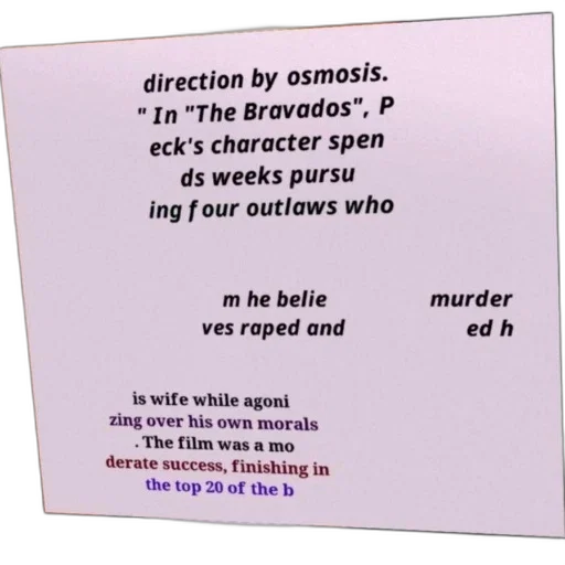 text-based, image, discussing, film, bravados, mentioning, peck, character transparent PNG cut-out