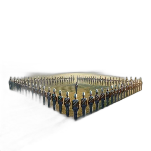 crown, weapon, furniture, bottle, 3d render, formation, uniformed, figures transparent PNG cut-out