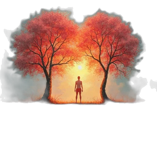 tree, face, concept art, fantasy art transparent PNG cut-out