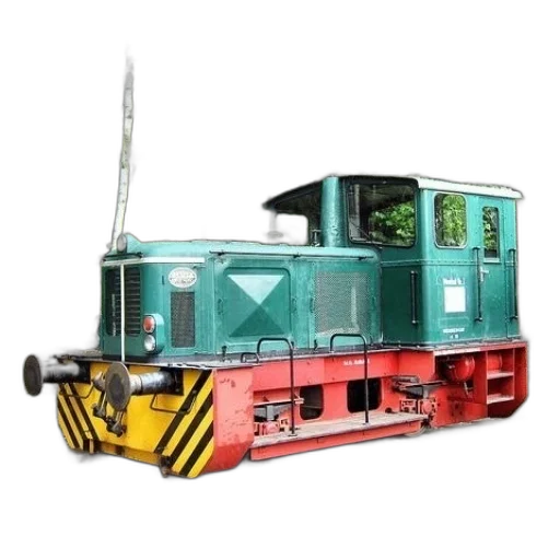 robot, 3d render, concept art, photorealistic, green, red, train, tracks transparent PNG cut-out