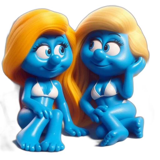3d render, concept art, cartoon, photorealistic, blue, two, animated, females transparent PNG cut-out