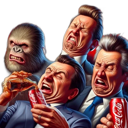 food, face, concept art, photorealistic, comic book art, cartoon, neon lights, four transparent PNG cut-out
