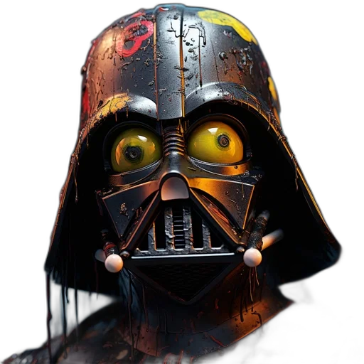 mask, face, robot, concept art, photorealistic, comic book art, fantasy art, darth transparent PNG cut-out