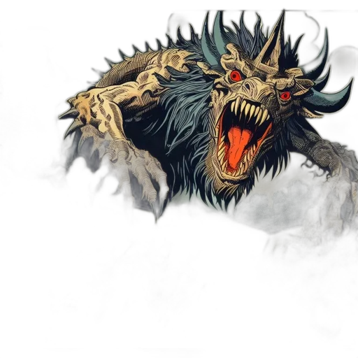 dragon, creature, mask, animal, concept art, fantasy art, watercolor, comic book art transparent PNG cut-out