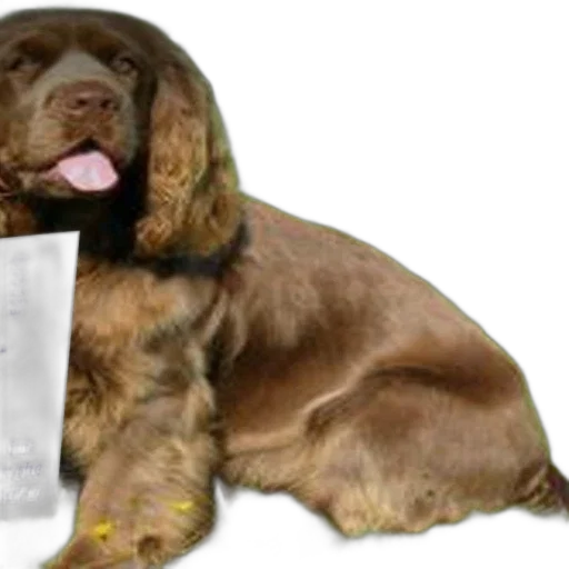 animal, bottle, photorealistic, brown, dog, long, ears, sits transparent PNG cut-out