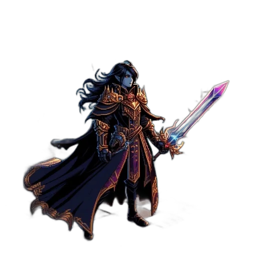 sword, staff, weapon, fantasy art, concept art, pixel art, comic book art, dark transparent PNG cut-out