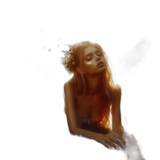 hair, creature, face, dress, photorealistic, concept art, fantasy art, oil painting transparent PNG cut-out