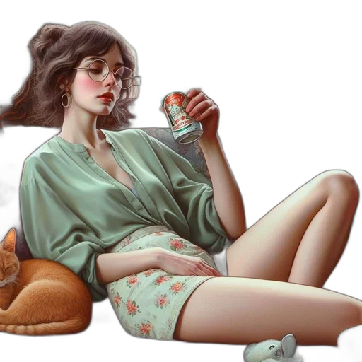 dress, bottle, oil painting, concept art, photorealistic, fantasy art, neon lights, pastel transparent PNG cut-out