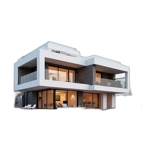 building, 3d render, photorealistic, concept art, pixel art, monochrome, four, bedroom transparent PNG cut-out