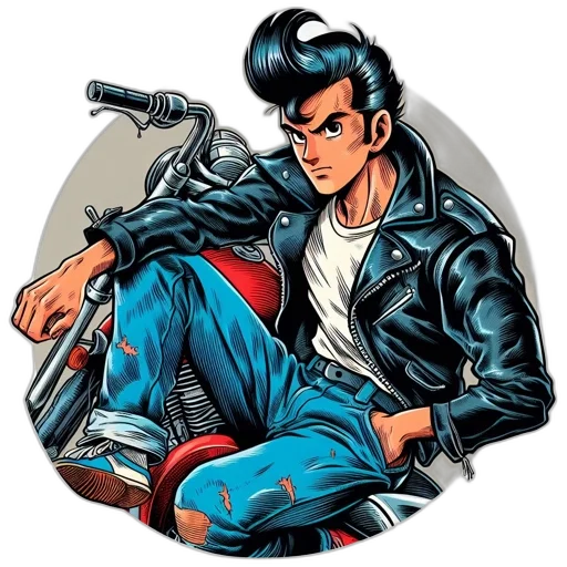 jacket, hair, comic book art, cartoon, concept art, cyberpunk, animated, figure transparent PNG cut-out