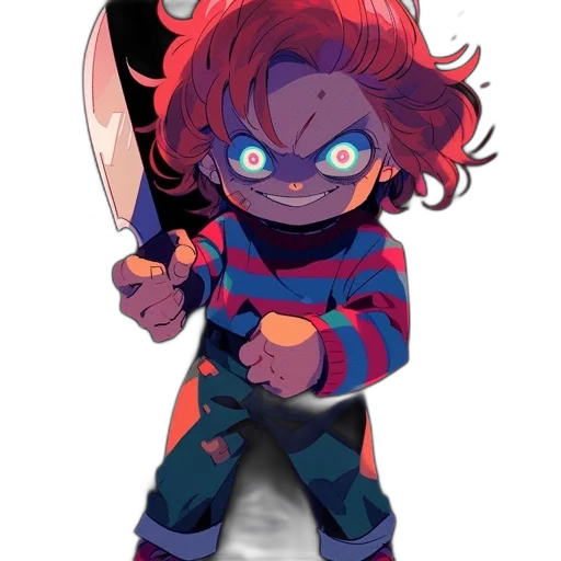 weapon, jacket, staff, creature, concept art, pixel art, comic book art, cartoon transparent PNG cut-out